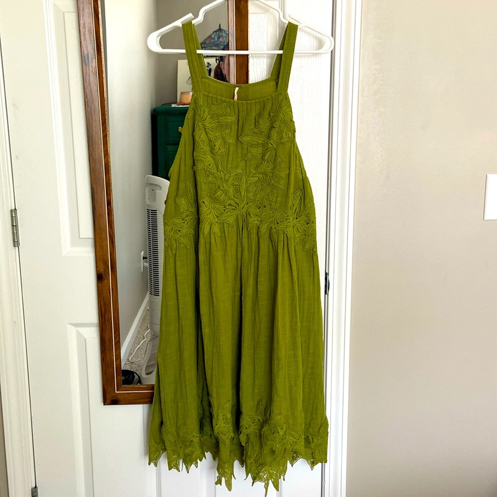 Olive Green Free People Midi Dress size XS